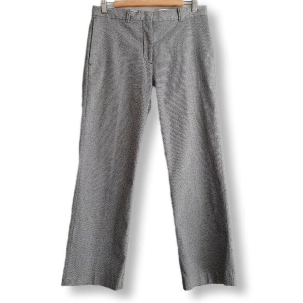 PAUL & SHARK Classic Straight Leg Trousers B&W Micro Weave Pattern Sz 8